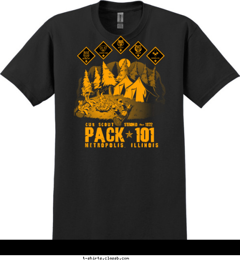 1972 Since Strong Cub Scout PACK 101 Metropolis, Illinois T-shirt Design 