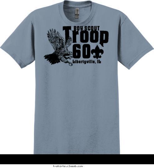 Campfires FRIENDS Libertyville, IL 60 BOY SCOUT Troop T-shirt Design 