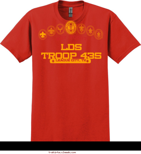 LDS BOY SCOUT League City, TX TROOP 435 T-shirt Design Troop 435