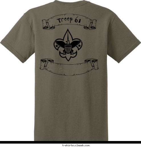 Troop 61 Boy Scouts of America 61 Troop New Lebanon, Ohio T-shirt Design Troop 61 Shield