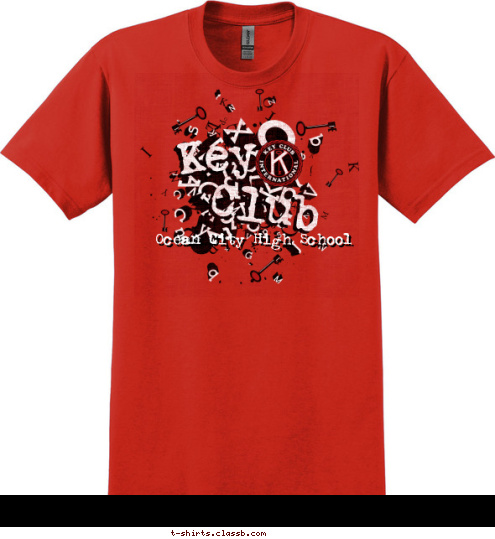 New Text Ocean City High School Ocean City High School Club Club Key Key T-shirt Design 