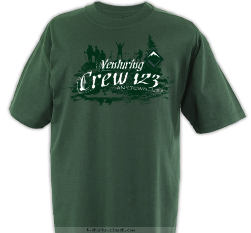 ANYTOWN, USA Crew 123 Venturing T-shirt Design 