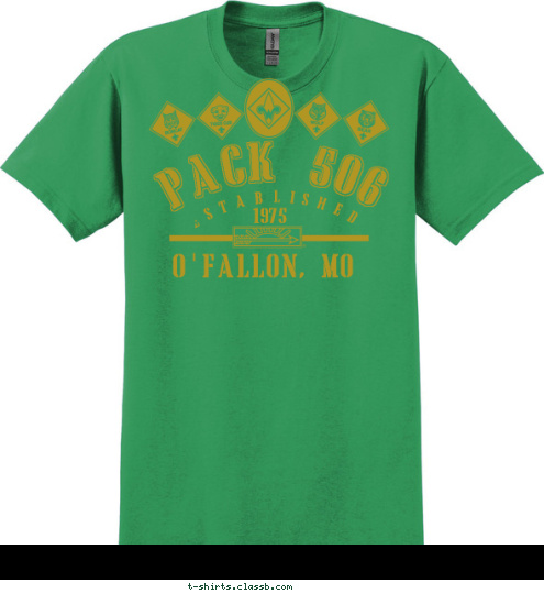 ' PACK 506 O FALLON, MO ESTABLISHED 1975 T-shirt Design 