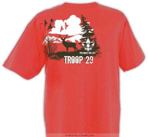 Methodist Church Lynchburg, VA Peakland United   PREPARED FOR LIFE TROOP 29 T-shirt Design 