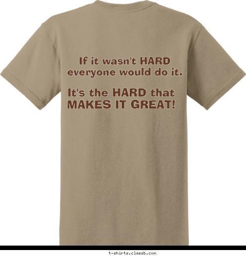 If it wasn't HARD
everyone would do it It's the HARD that
MAKES IT GREAT! Cub Scout Cub Scout Pack 310 Pack 310 Greenbrae, CA Dudley, GA Dudley, GA If it wasn't HARD
everyone would do it. Troop 59 It's the HARD that
MAKES IT GREAT! 50 Miler Award T-shirt Design 