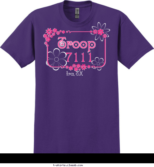 Ms. Kim Ms. Jenn Amber Gabriella Joelle Kate Hannah Payton Katherine Katie Samantha Keira 7111 Ira, TX Troop T-shirt Design 