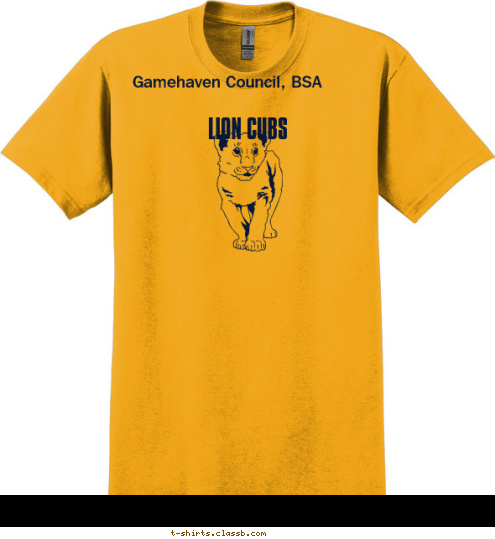 New Text Gamehaven Council, BSA
 LION CUBS T-shirt Design 