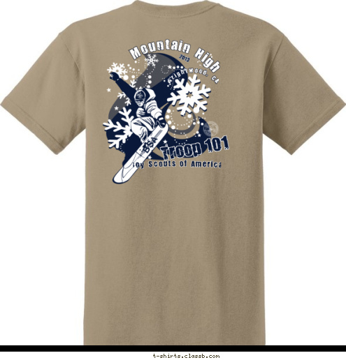 Troop 101 2013 Wrightwood, CA Boy Scouts of America Troop 101 Mountain High T-shirt Design 