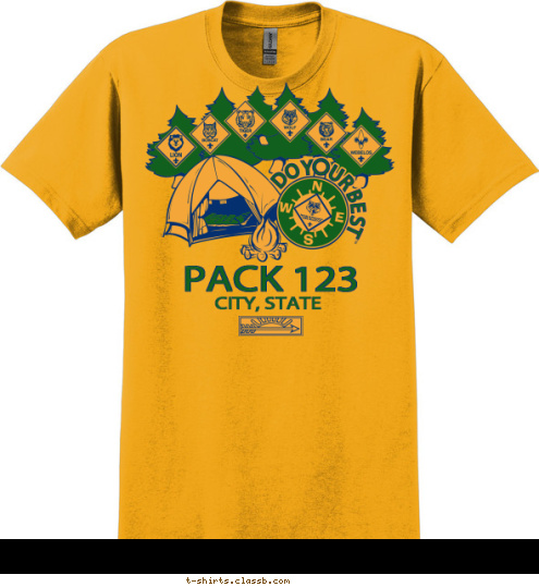 CITY, STATE PACK 123 Your text here! T-shirt Design SP4355