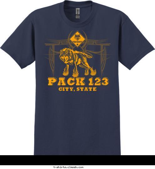 PACK 123 CITY, STATE T-shirt Design SP4347