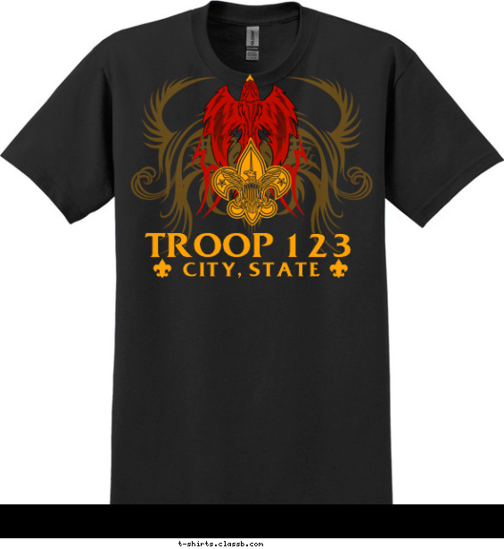 Troop Phoenix Tribal T-shirt Design