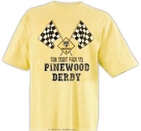 DERBY Cub Scout Pack 123 PINEWOOD T-shirt Design 