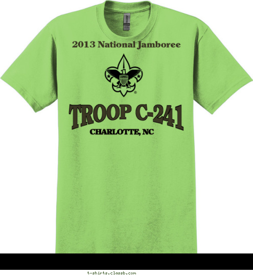    2013 National Jamboree TROOP C-241 CHARLOTTE, NC T-shirt Design Jamboree Design #1