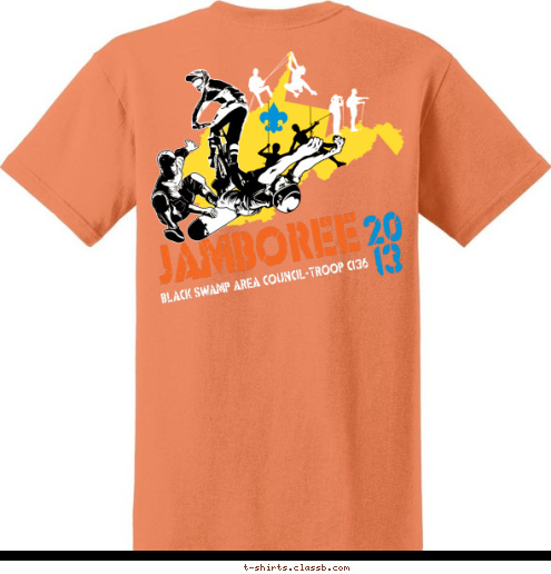 20
13 BLACK SWAMP AREA COUNCIL-TROOP C136 JAMBOREE T-shirt Design 