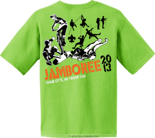 20
13 CHARLOTTE, NC-TROOP C241 JAMBOREE T-shirt Design 