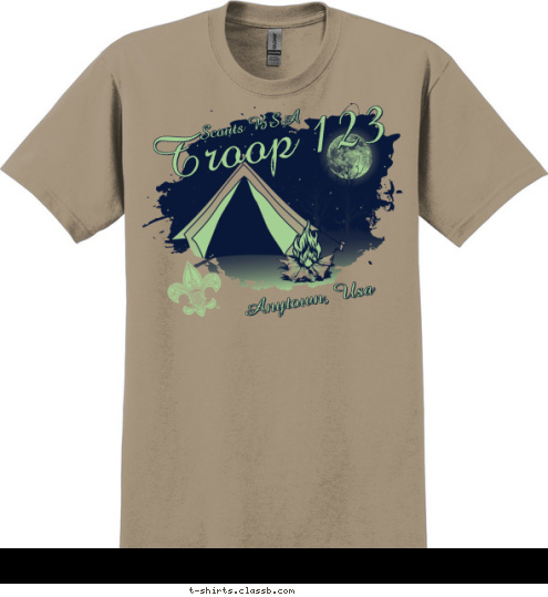 Anytown, Usa Boy Scout Troop 123 Your text here! T-shirt Design SP4360