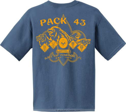 New Text Safety Harbor, FL est. 1960 PACK 43 Pack 43 SAFETY HARBOR, FL PACK 43 T-shirt Design 