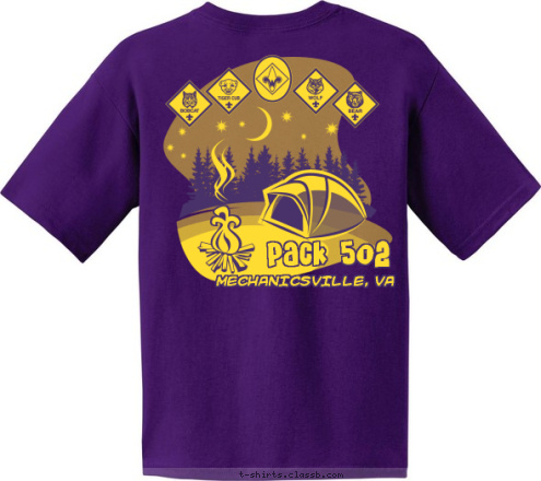 CUB SCOUT MECHANICSVILLE, VA Pack 502 Pack 502 T-shirt Design 