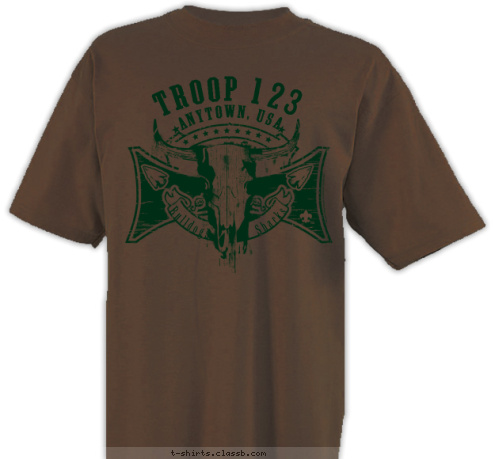 TROOP 123 ANYTOWN, USA Bulldogs        Sharks T-shirt Design 