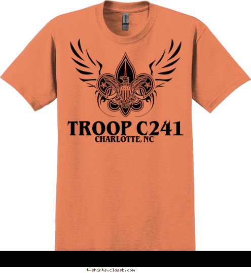 CHARLOTTE, NC TROOP C241 T-shirt Design 