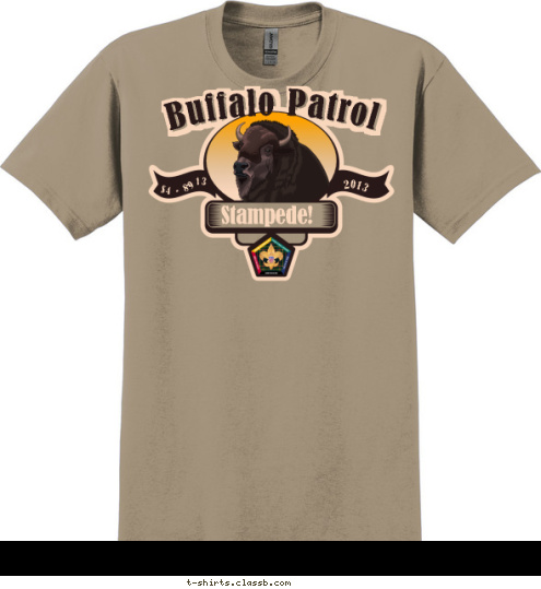 Wood Badge 2013 Buffalo Patrol - 13 S4 - 89 2013 Stampede! Buffalo Patrol T-shirt Design 