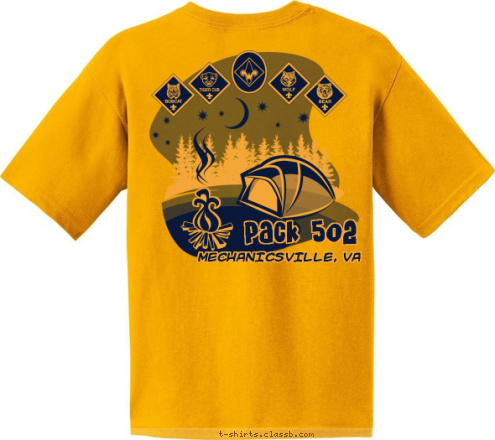 CUB SCOUT MECHANICSVILLE, VA Pack 502 Pack 502 T-shirt Design 