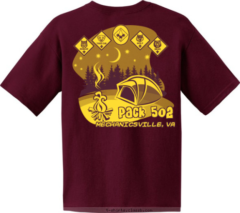 CUB SCOUT MECHANICSVILLE, VA Pack 502 Pack 502 T-shirt Design 