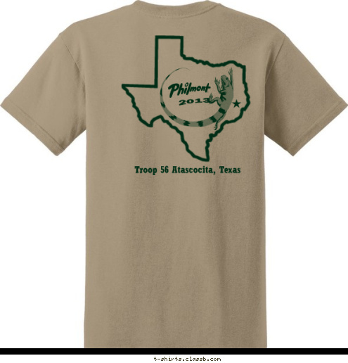 Troop 56 Atascocita, Texas 2013 BOY SCOUTS OF AMERICA 2013 Troop 56  Atascocita, Texas Trek 718E PHILMONT T-shirt Design 