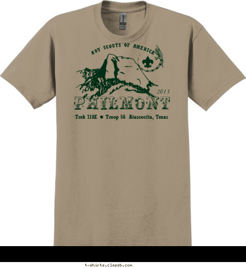 Troop 56 Atascocita, Texas 2013 BOY SCOUTS OF AMERICA 2013 Troop 56  Atascocita, Texas Trek 718E PHILMONT T-shirt Design 