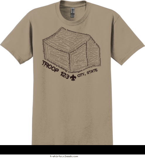 TROOP 123 CITY, STATE T-shirt Design SP4372