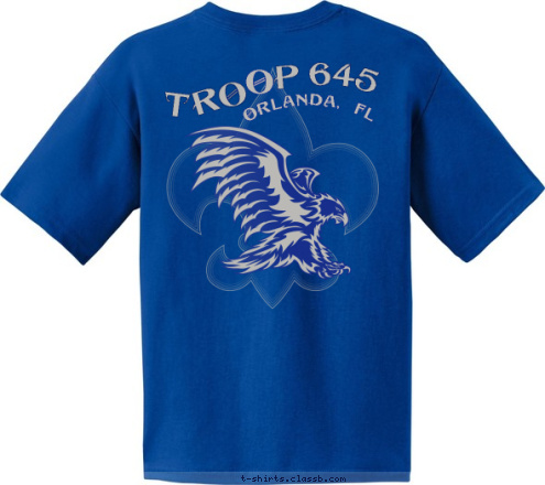 ORLANDA, FL O TROOP 645 ORLANDO, FL T TROOP 645 P R O 645 T-shirt Design 