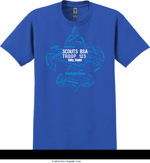 TROOP 123 City, State BOY SCOUT T-shirt Design SP4380