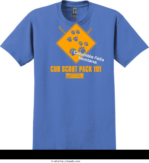 Tigers Bobcat Columbia Falls
 Montana CUB SCOUT PACK 101 T-shirt Design 