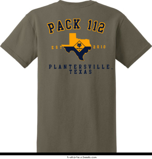 PACK 112 EST. 2010 Plantersville, TEXAS T-shirt Design 