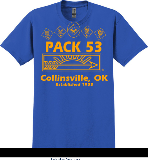 PACK 53 Collinsville, OK Established 1953 T-shirt Design 