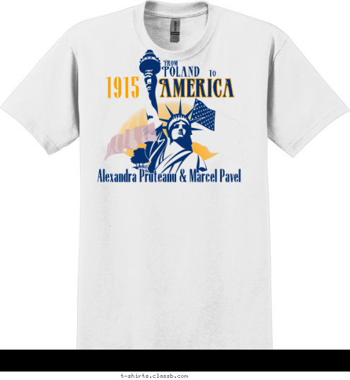 America TO Poland From Alexandra Pruteanu & Marcel Pavel 1915 T-shirt Design 