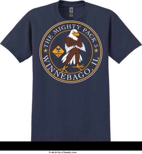 WINNEBAGO, IL THE MIGHTY PACK 5 T-shirt Design 