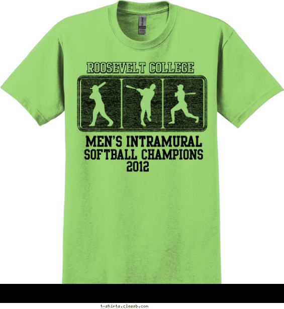 Collegiate Men's Softball Champions T-shirt Design