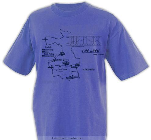 PHILMONT 2011 TREK 712 THE CREW LONDON BOB,
DUKE COLEMAN
RYAN FRITZ
DAVE FRITZ
CARL MOTLEY
GEORGE MOTLEY
KOLE NEVITT
LEE PETERSON CREW LEADER ADVISORS: CHRIS COLEMAN
DAVID FRITZ
EDWARD MOTLEY 
CRAIG PETERSON Itinerary 12 T-shirt Design 