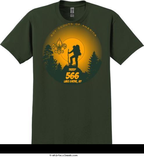 BOY SCOUTS OF AMERICA Lake Grove, NY 566 TROOP T-shirt Design 