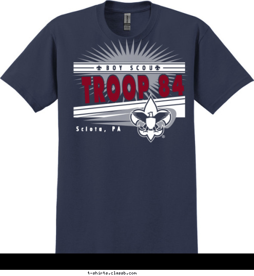 TROOP 84 Sciota, PA BOY SCOUT T-shirt Design 