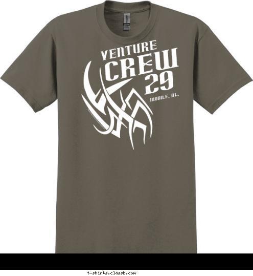 29 Crew Mobile, Al. Venture T-shirt Design Venture Crew 29