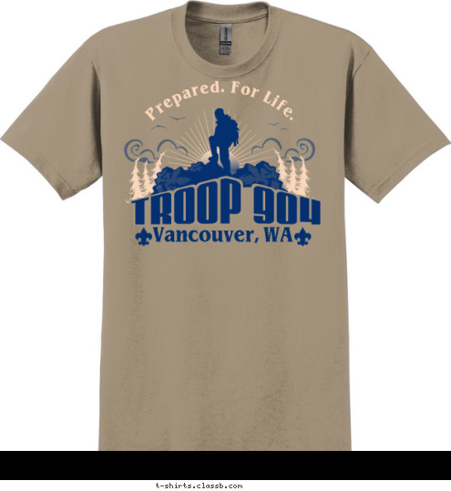 TROOP 904 Vancouver, WA Prepared. For Life. T-shirt Design 