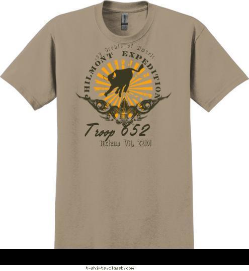 Mclean VA, 22101 Troop 652 Boy Scouts of America PHILMONT EXPEDITION T-shirt Design 