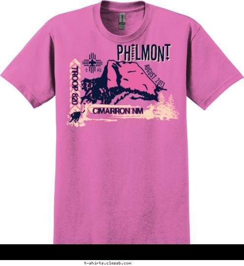 PHILMONT PHILMONT AUGUST 2013 TROOP 820 CIMARRON NM T-shirt Design 