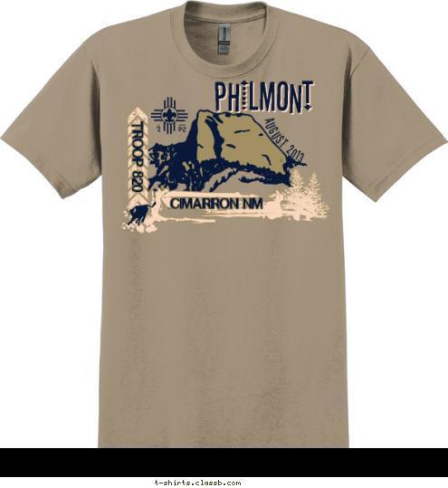 PHILMONT PHILMONT AUGUST 2013 TROOP 820 CIMARRON NM T-shirt Design 