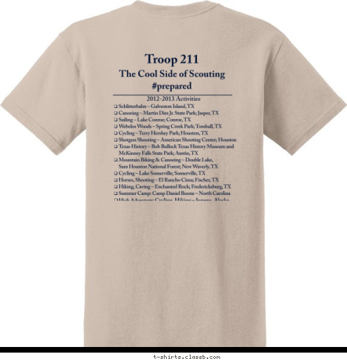 Your text here! T-shirt Design Troop 211 Houston - 2013 Troop T-Shirt