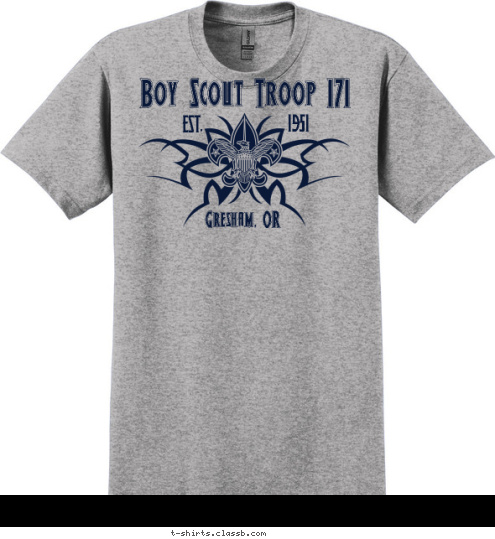 1951 EST.  Gresham, OR Boy Scout Troop 171 T-shirt Design 