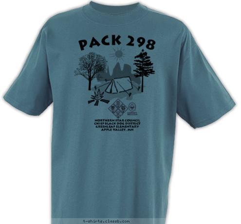 Pack 298 Northern Star Council
Chief Black Dog District
Greenleaf Elementary 
Apple Valley, MN T-shirt Design 