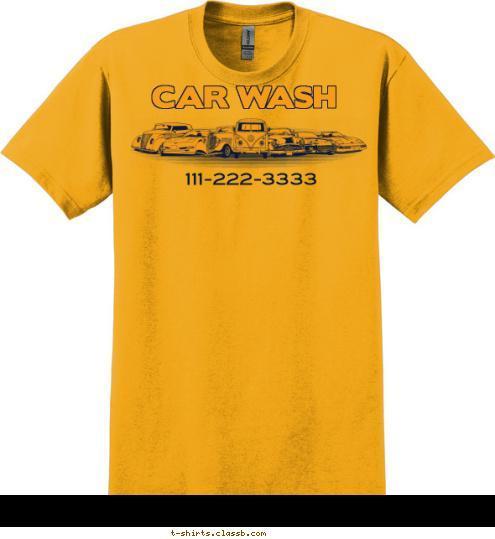 111-222-3333 CAR WASH T-shirt Design 